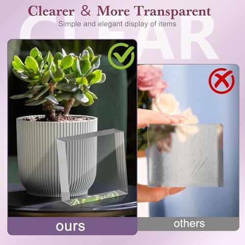 4 Piece Acrylic Display Stand Set Clear Cube Riser for Jewelry and Collectibles