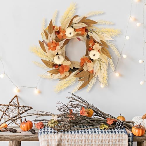Winemana Fall Wreath for Front Door Thanksgiving Decor