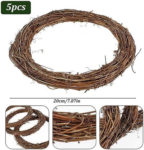 Eioflia Natural Grapevine Wreath 5 Pcs 787 Inch