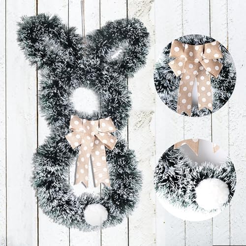 Easter Rabbit Wreath Door Hanger with Bow 2441 Inches