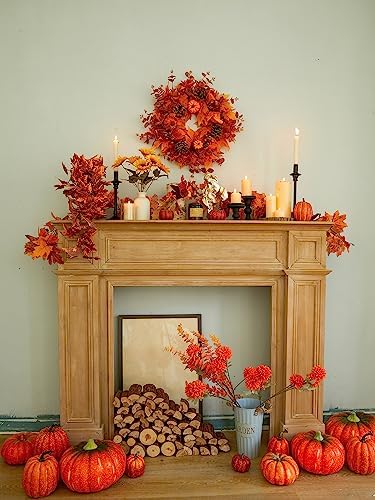 Thanksgiving Wreath - Fall Decor 18 Inch Artificial Door Decor