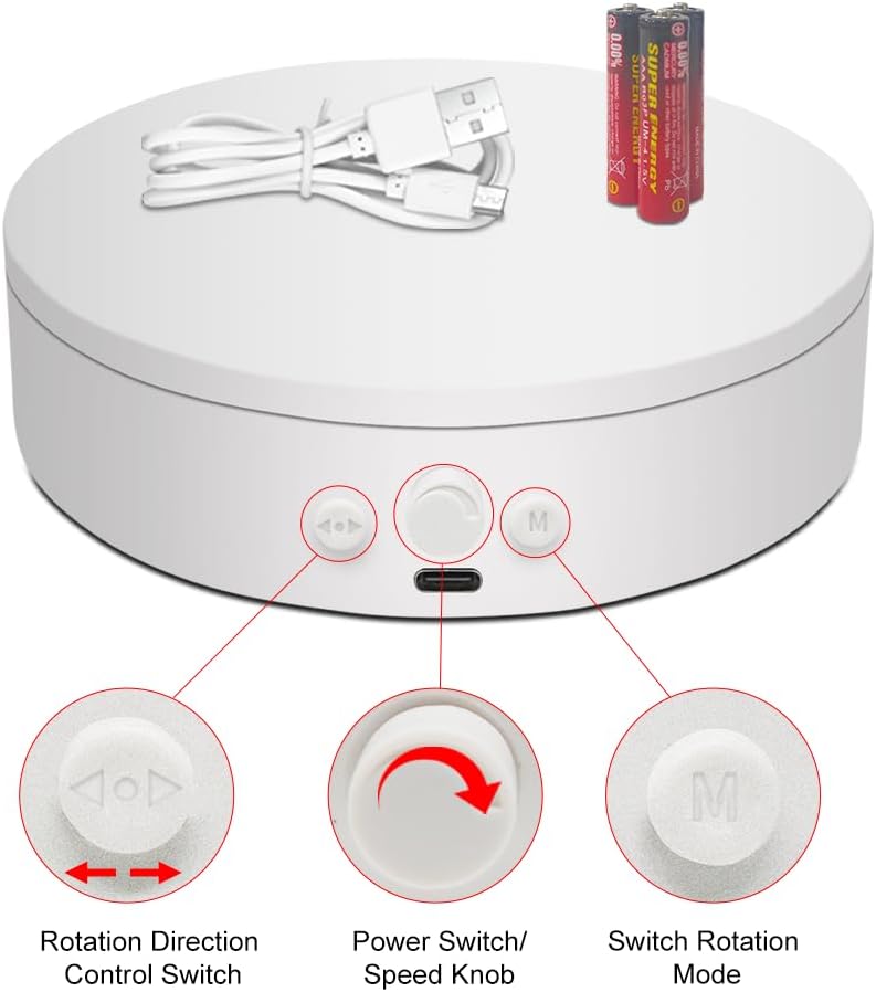 ComXim Rotating Display Stand with Type-C Cable 59 Inch White