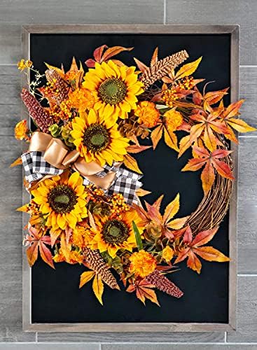 WANNA-CUL 16 Inch Fall Wreath Decor for Front Door