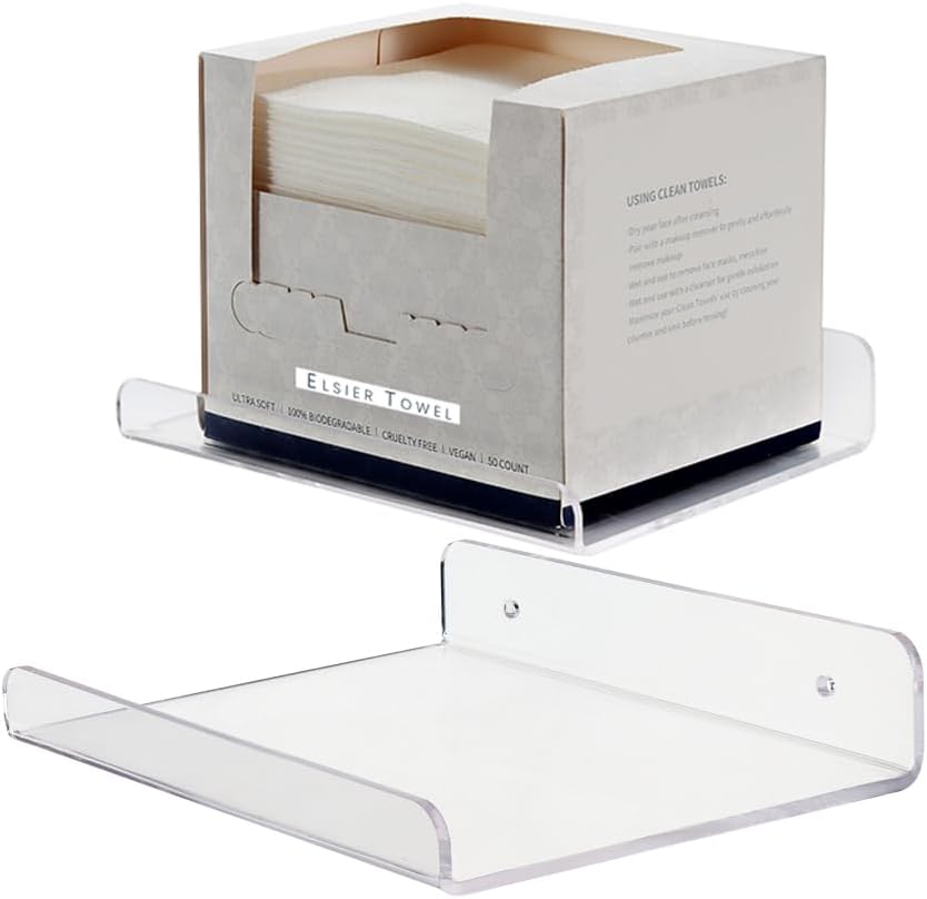 ELSIER Acrylic Floating Shelves 59 Inch Deep Clear Display Organizer 2 Pack