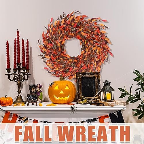 Kmise 25 Inch Fall Wreath Front Door Decor