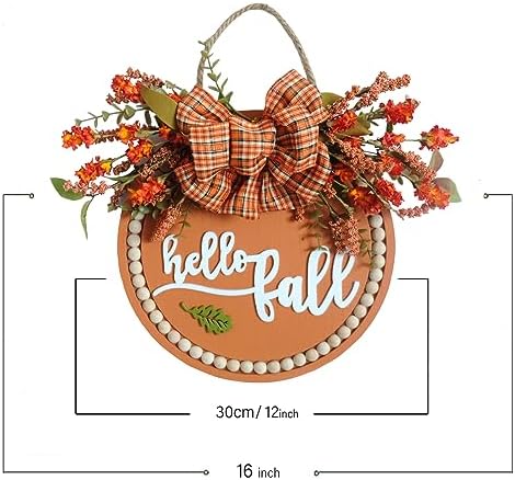 Idyllic 18 Inch Fall Wreath Welcome Sign for Front Door