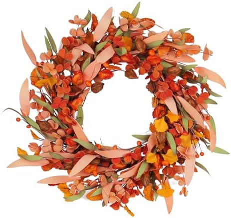 Artificial Wreath Door Hanger for Harvest Festival and Thanksgiving Decor