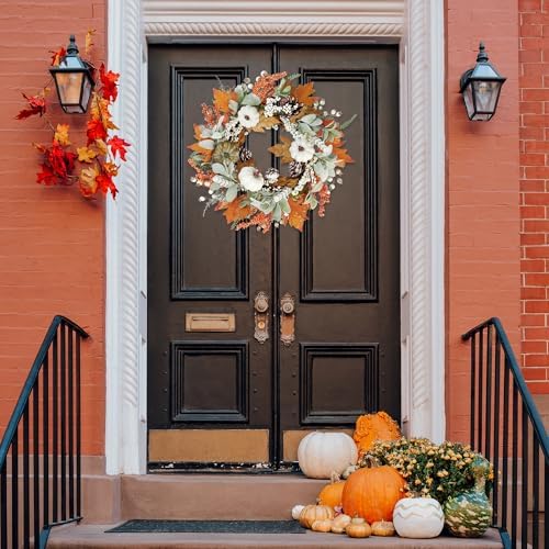 Sggvecsy 20 Inch Autumn Front Door Wreath