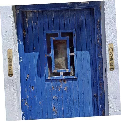 2pcs Retro Metal Mezuzah Decor Door Plaque