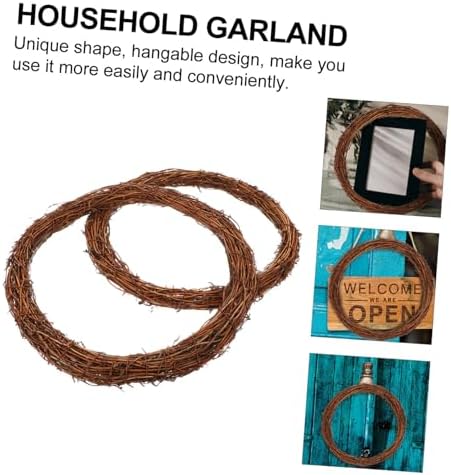 Healifty 2pcs Rattan Wreath for Home Party Decor