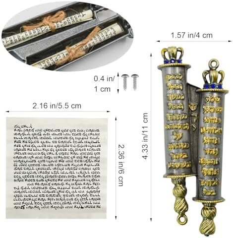 MrMrKura Gold Metal Mezuzah with 2 Scrolls