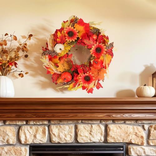 16 Autumn Wreath for Front Door - Farmhouse Style