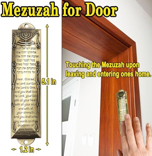 Zivosely 2-Pack Antique Gold Mezuzah with Scrolls Set