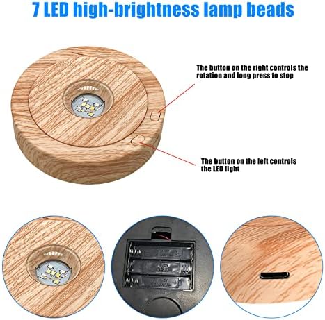 7 LED Rotating Display Stand with 8 Light Modes