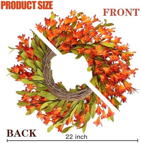 Sggvecsy Artificial Fall Wreath 22 Autumn Decor