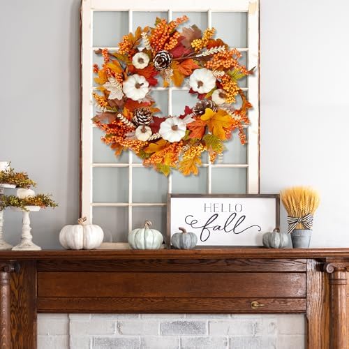 Sggvecsy 20 Inch Fall Wreath Autumn Decor 1