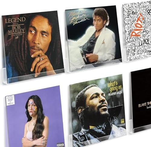 6 Pack Clear Acrylic Floating Shelves for Vinyl Record Display