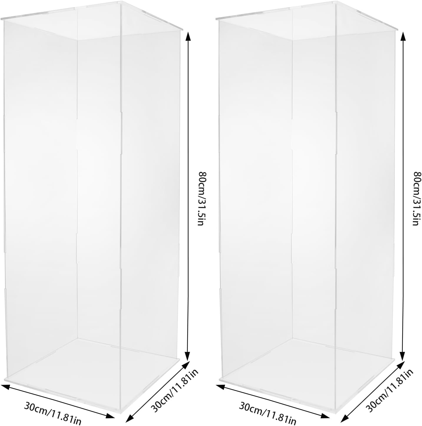 2 Pcs Modern Acrylic Display Stand 315 White Cube Pedestal