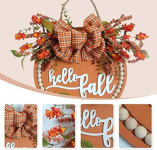 Idyllic 18 Inch Fall Wreath Welcome Sign for Front Door