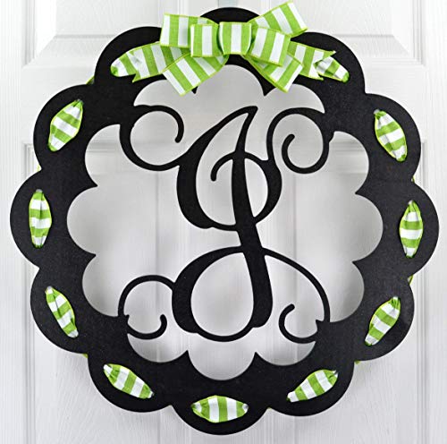 Spring Everyday Monogram Door Wreath - Lots of Colors Available