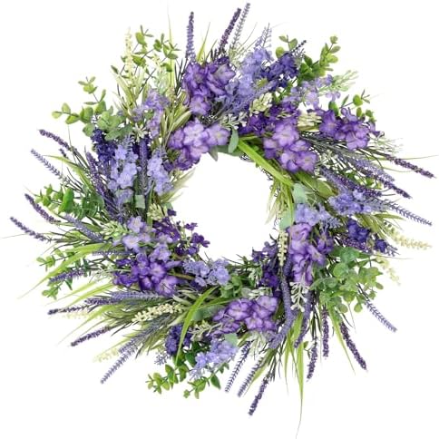 Briful Purple Spring Wreath for Front Door