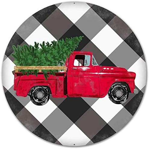 Craig Bachman 12 Inch Vintage Red Farm Truck Wreath Accent Sign