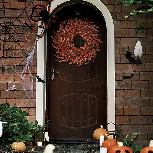 Kmise 25 Inch Fall Wreath Front Door Decor