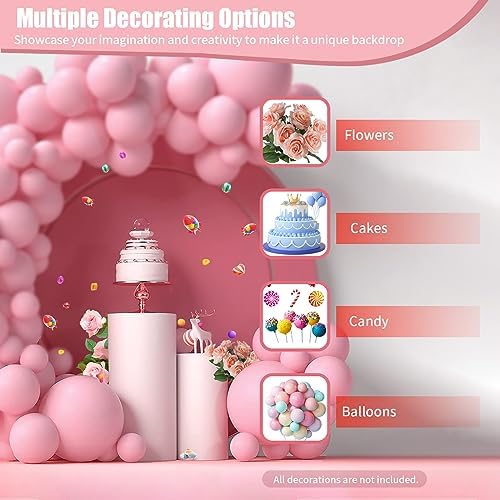 3 Pcs Round Cylinder Pedestal Stands for Party Decoration
