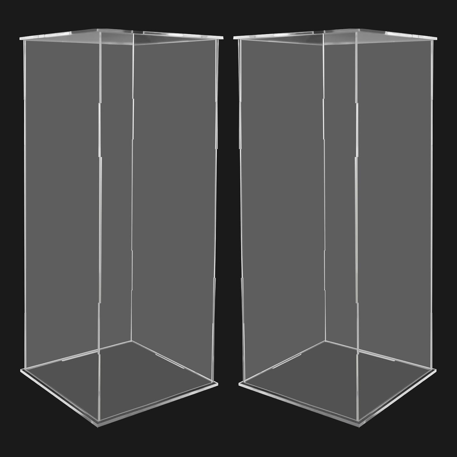 2 Pcs Acrylic Display Cube Pedestals for Flower and Decorations
