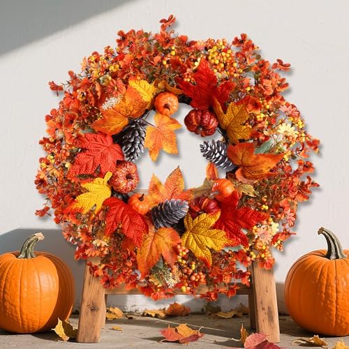 22 Inch Fall Wreath for Front Door