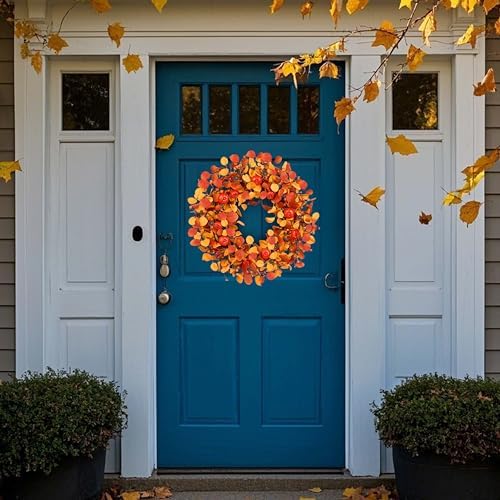 22 Inch Artificial Fall Wreath for Front Door