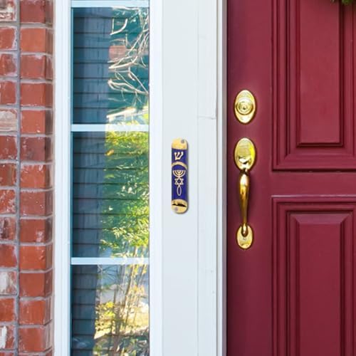 SOLUSTRE Metal Mezuzah Door Decor Scroll Wall Accent Home Jewish Accessory
