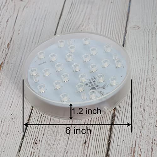 LARDUX 4 Pack LED Light Bases 6 Inch Round Display Pedestal