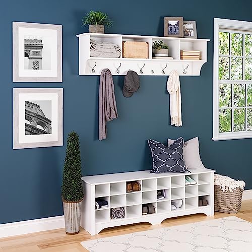 Prepac 60 Inch White Floating Coat Rack