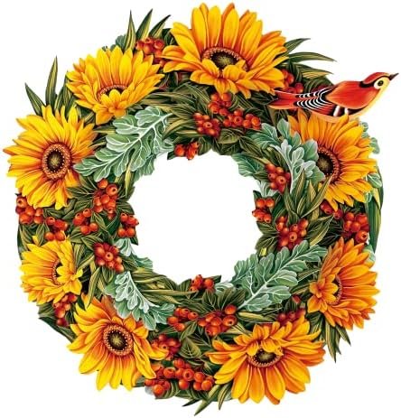 Freshcut Paper Sunflower Wreath 15 Inch 3D Pop Up Card
