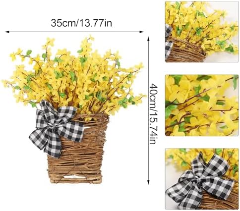 Door Hanger Basket Wreath 157 Inch Spring Decor
