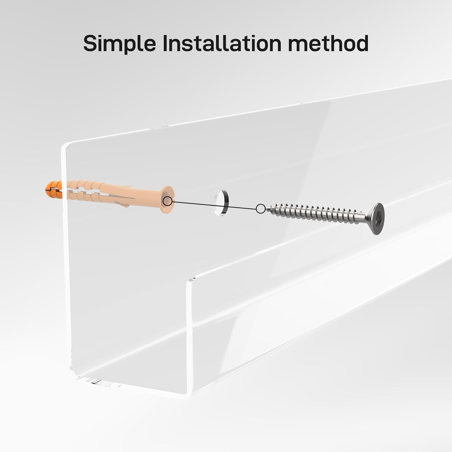 6 Pack Clear Acrylic Floating Shelves for Vinyl Record Display