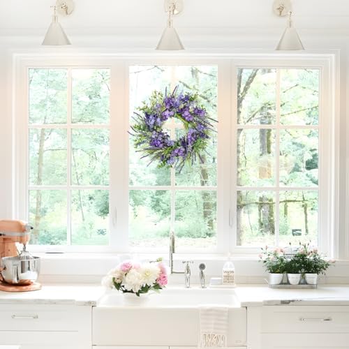 Briful Purple Spring Wreath for Front Door