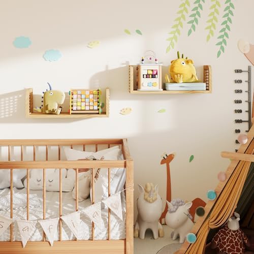 Rattan Shelf Set of 2 for Kids Room and Living Room