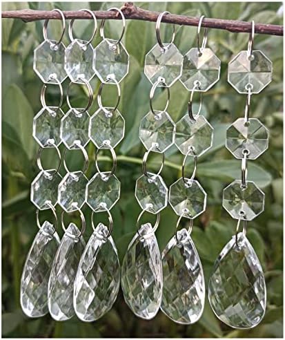 30PCS Teardrop Acrylic Crystal Drop Beads for Christmas Tree Decorations and Garland