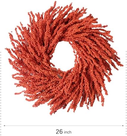 26 Inch Fall Wreath with Orange Berries for Front Door