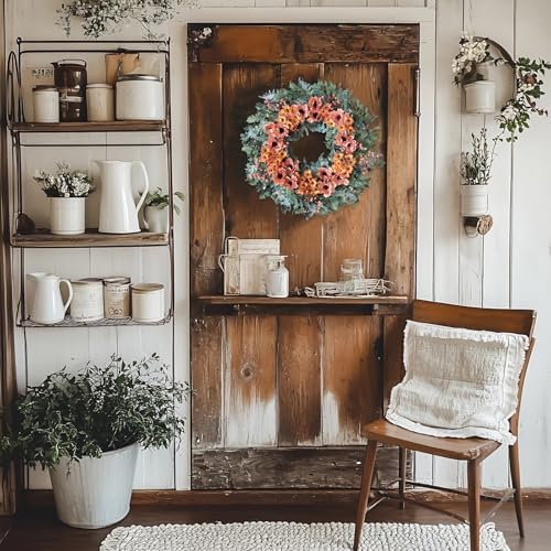 20 Inch Artificial Autumn Wreath for Front Door Fall Decor