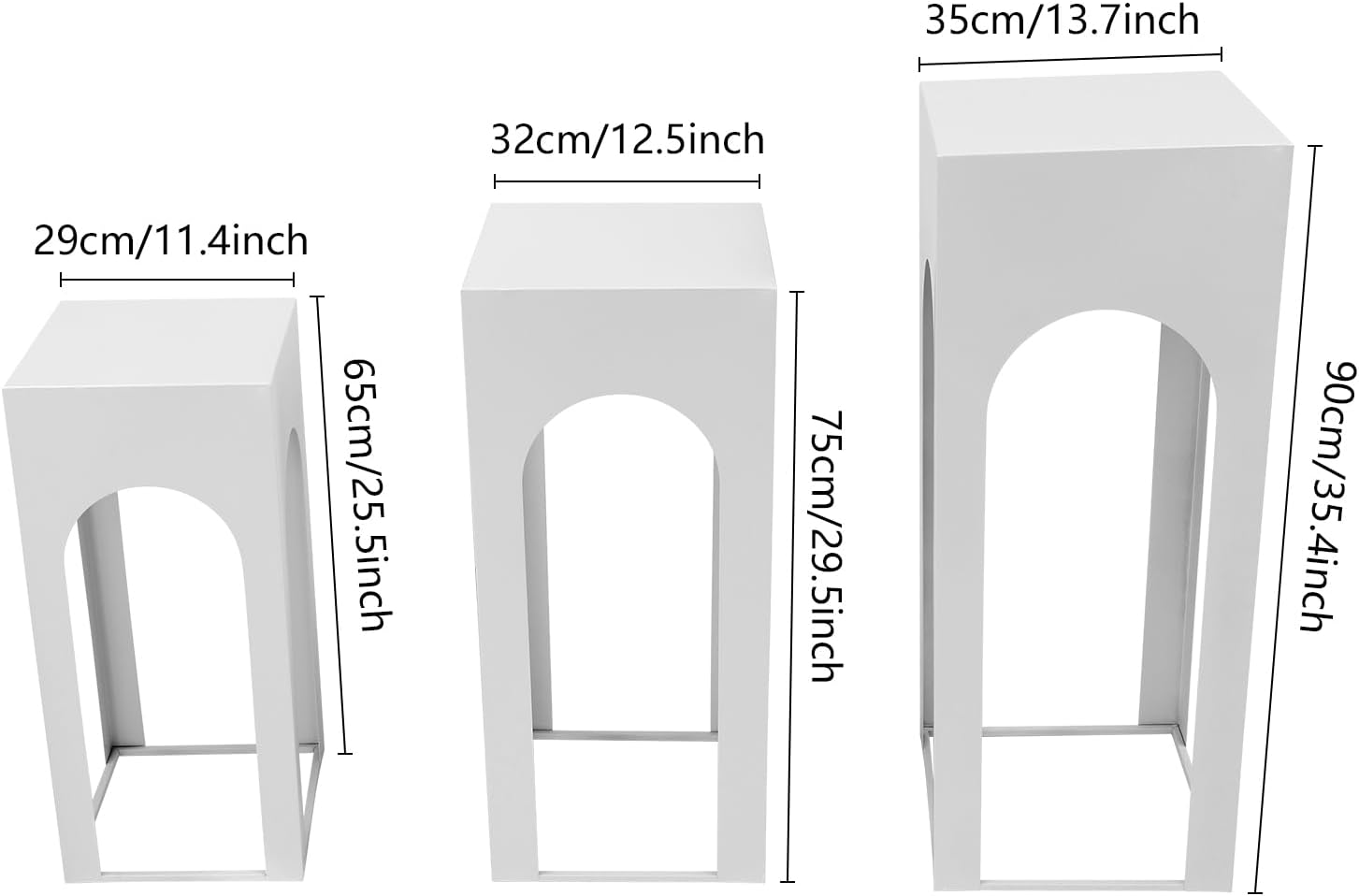 3 Pcs Metal Pedestal Stand for Party and Wedding Displays
