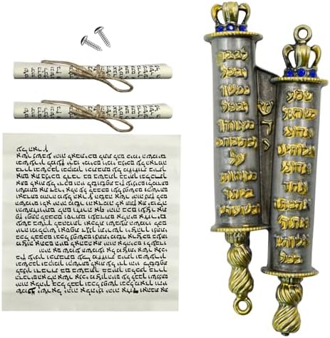 MrMrKura Gold Metal Mezuzah with 2 Scrolls