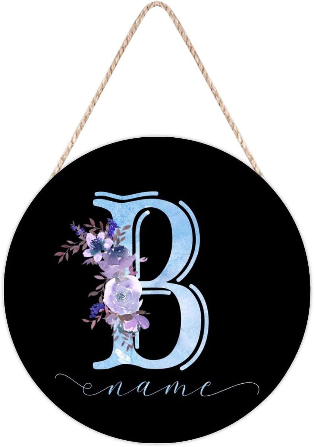 Farmhouse Door Hanger Letter B Personalized Wood Sign