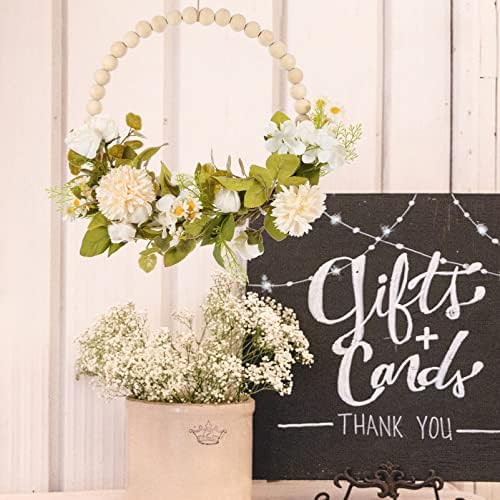 BESPORTBLE Vintage Wooden Bead Flower Wreath
