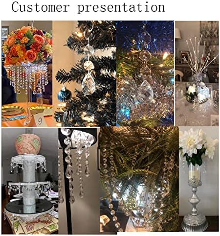 30PCS Teardrop Acrylic Crystal Drop Beads for Christmas Tree Decorations and Garland