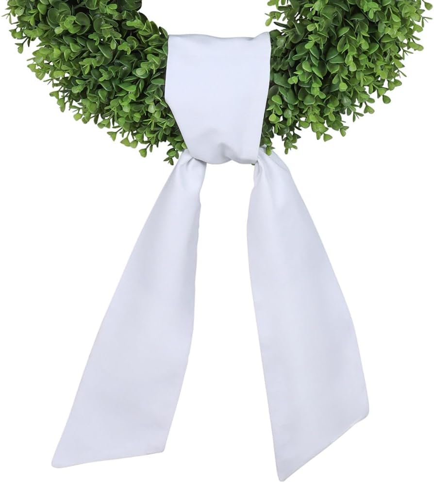 White Wreath Sash for Front Door - 45 W x 56 L 1 Pack