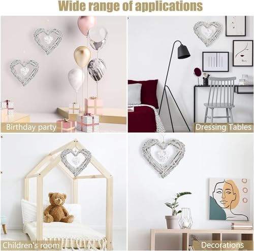 8 Inch Heart Shaped Wicker Wreath Wall Hanging