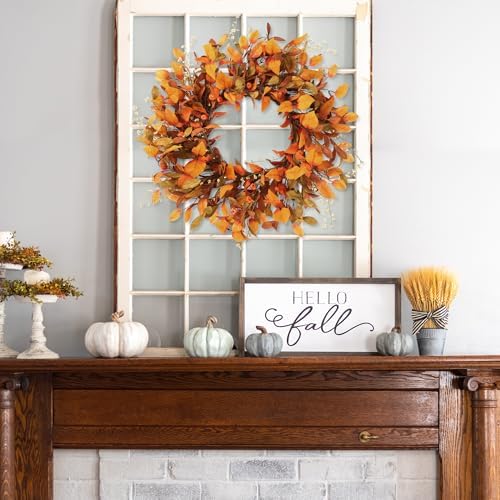 Sggvecsy Fall Wreath 21 Inch Autumn Decor Door Accent
